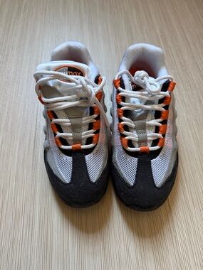 Nike Kids White, Orange & Black Lace-Up Sneakers